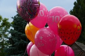 multi-colored balloons for happy birthday greetings