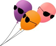 computer image of three colorful balloons