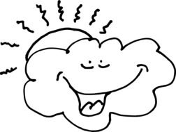 drawing of a happy cloud with the sun