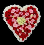 roses bouquet in the shape of a heart