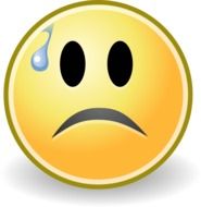 Unhappy smiley with drop