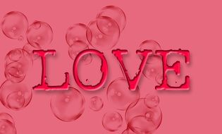 word love on a pink background