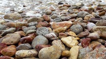 stones on the ocean beach close-up