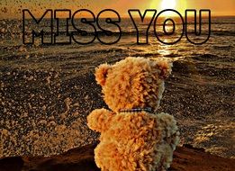 clipart of the Teddy Bear and miss you sign