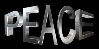 word peace on the black background