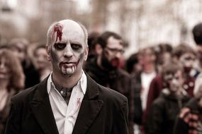 People in costumes at the zombie festival