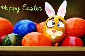Easter funny egg with hare ears