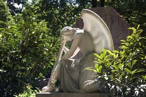 angel sculpture in a cemetery