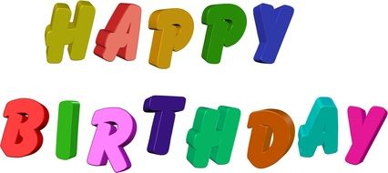 bright inscription "happy birthday"