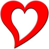 Red heart design clipart