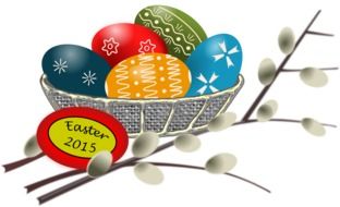 Easter eggs and a willow branch drawing