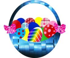 colorful easter basket as a graphic image