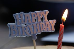 HAPPY Birthday text Candle