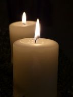 two white candles for romance