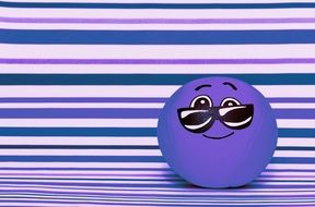 cute purple smiley in sunglasses