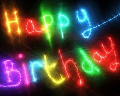 illuminated text happy birthday