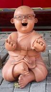 laugh Buddha with glasses, Stone sculpture