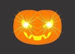 banner with glowing pumpkin for Halloween
