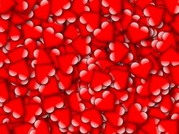 millions of small red hearts