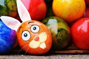 Easter egg with rabbit ears