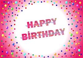 Happy Birthday on pink Greeting card