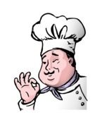 drawing of a cook in a white suit