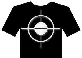 Black t-shirt with the white crosshair clipart