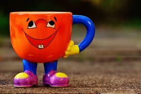 Smiley Cup with Feet emoticon