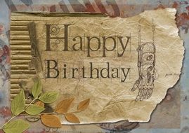 vintage manly birthday greeting card