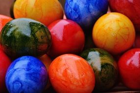 colorful shiny eggs for easter