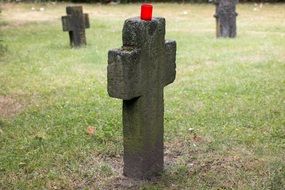 stone crosses in a cemetery
