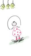 little girl with a skipping rope as a graphic illustration