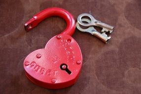 Red lock and keys