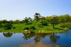 Japanese garden near the lake