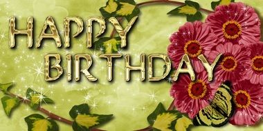 Clipart of Happy birthday greeting card