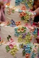 Wedding Cake with Flowers Decoration