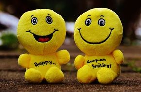 two smileys on the ground