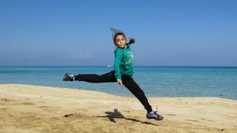 girl jumping outdoors