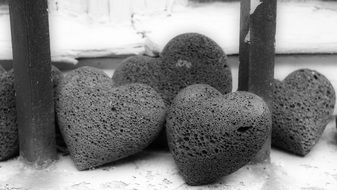 hearts for Valentine's Day in black and white