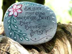 gray stone with love words