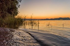 Panorama of the evening coast in Novi Sad, Serbia