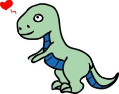 Green and blue dinosaur from cartoon clipart