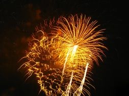 yellow salute in the night sky