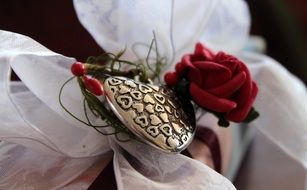 metal figure of a heart in the colors
