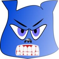 drawing of an angry bear face