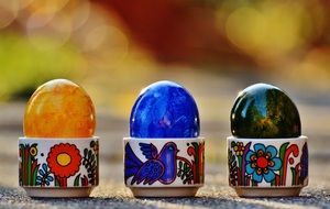 Easter eggs in bright china coasters