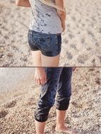 photo collage of couple on the beach