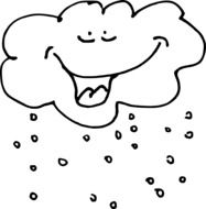drawing of a raining cloud