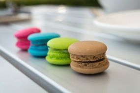 bright colorful sweets macaroons for the holiday