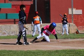 children playing baseball